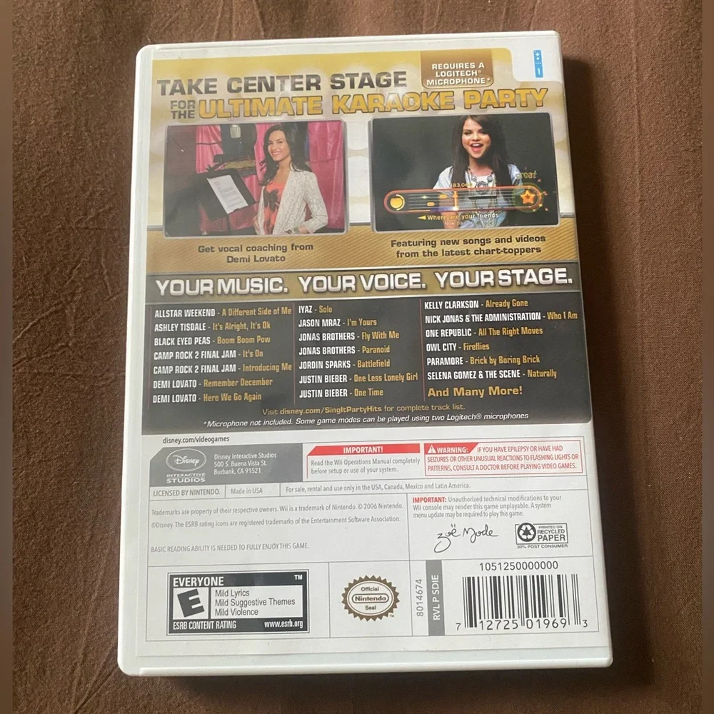 Disney Sing It Party Hits Game Only Nintendo Wii, 2011